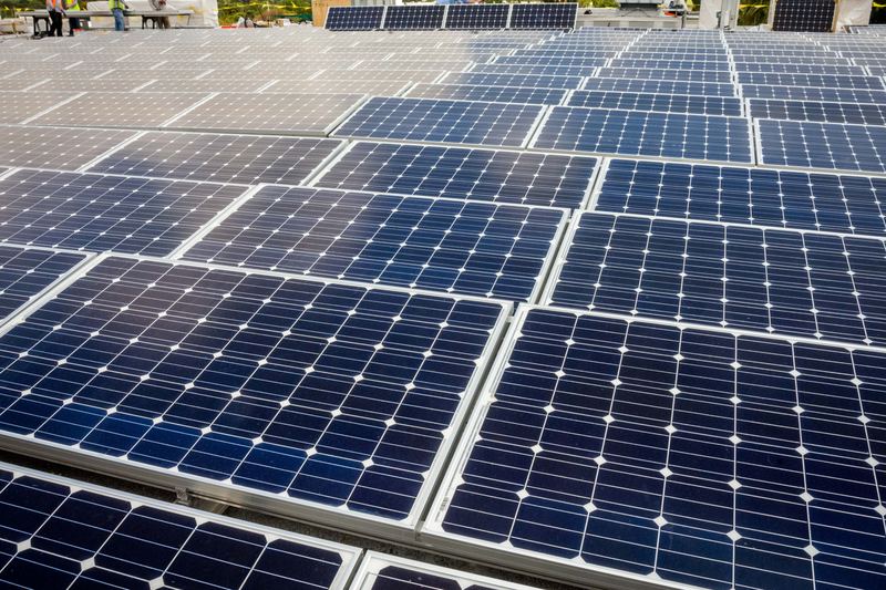 Solar panels on a residential roof