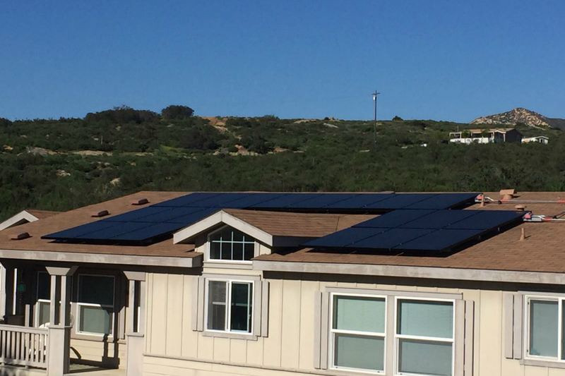 Solar panels on a residential roof