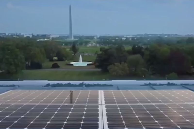 Solar panels on a residential roof